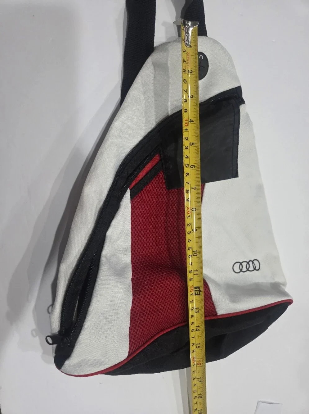 Audi White and Red Sling Backpack - Men Bags